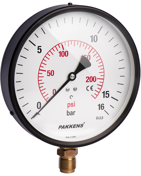 Ø160mm.0/2,5 bar-psi Alt.Bağl.Cl.1,6 Mano.G1/2"B