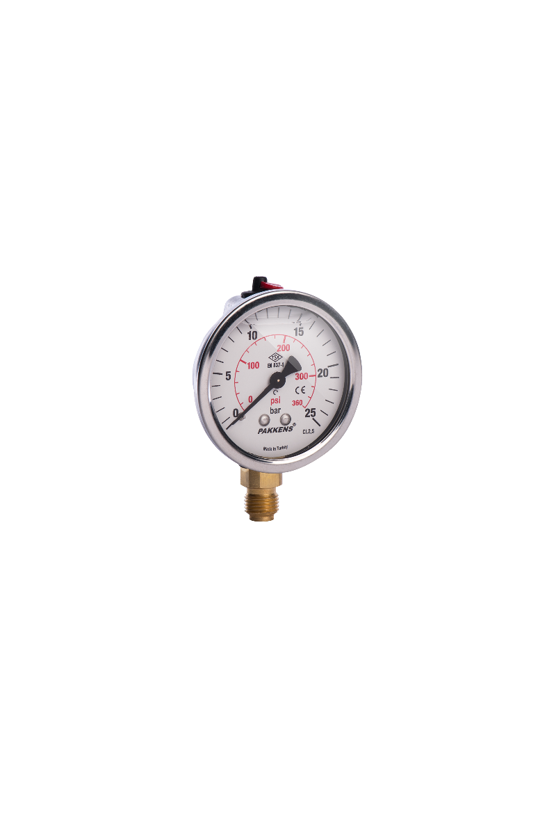 Ø63mm.0/1 bar-psi Alt.Bağl.Glis.Cl.2,5 Mano.G1/4"B