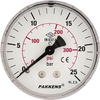 Ø100mm.0/1 bar Ark.Bağl.Cl.2,5 Mano.G1/4"B