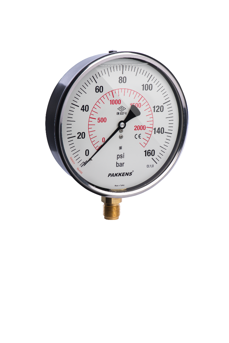 Ø100mm 0/1 bar Alt.Bağl.Glis.Cl.2,5 Mano.G1/2"B
