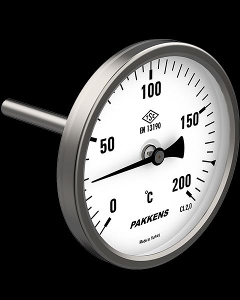 Ø100mm.0/+500°C 25cm.Ark.Bağl.Cl.2,0 Bi-Metal Term(Fırın Termometresi)