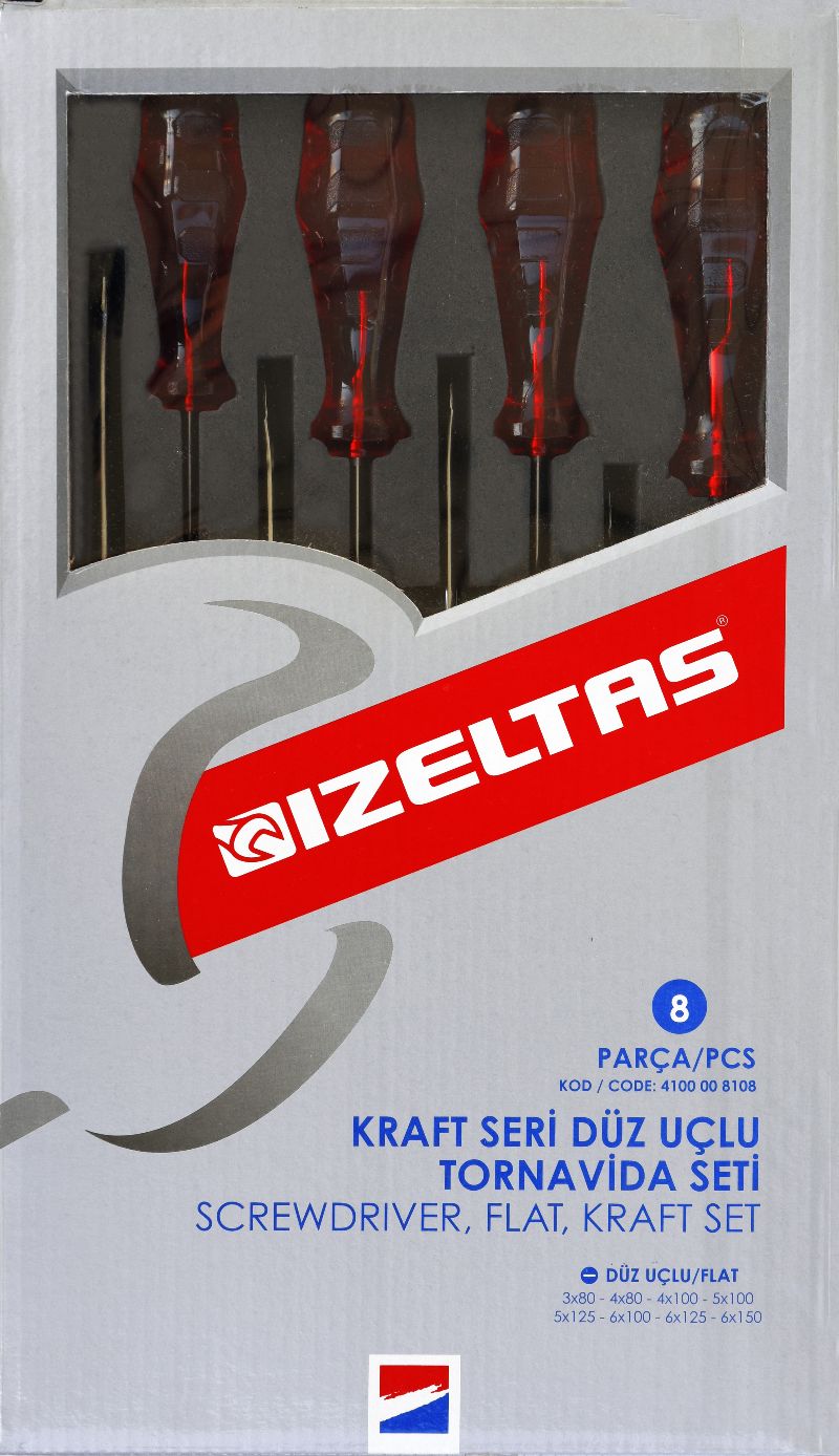 İZELTAŞ 8 Lİ KRAFT DÜZ TORNAVİDA SERİSİ